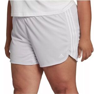 Adidas Women's Plus Size Pacer Dash Gray 3-Stripes Knit Shorts